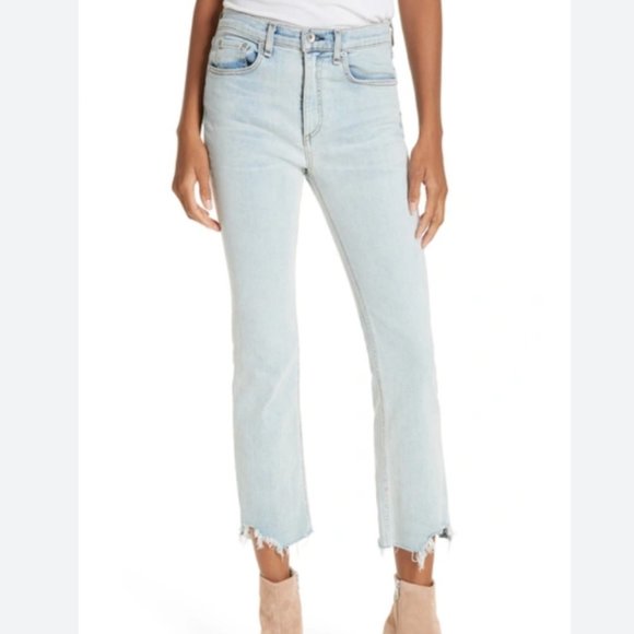 rag & bone | Jeans | Rag Bone Hana High Waist Destroyed Hem Ankle ...